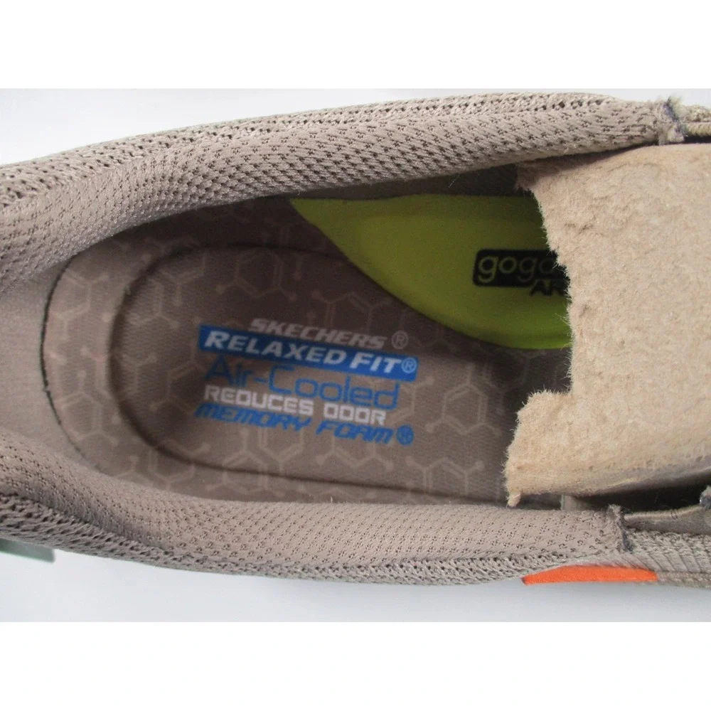 Skechers Slade Lucan Shoes Mens Sz 12 Khaki Tan Slip On‎ Loafers Sneakers NEW